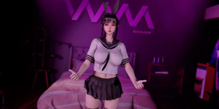 【3D同人视频/全动态/VAM】小舞 La Morena 黑丝兔女郎JK捆绑诱惑 上位便肉器【1V+1.8G】